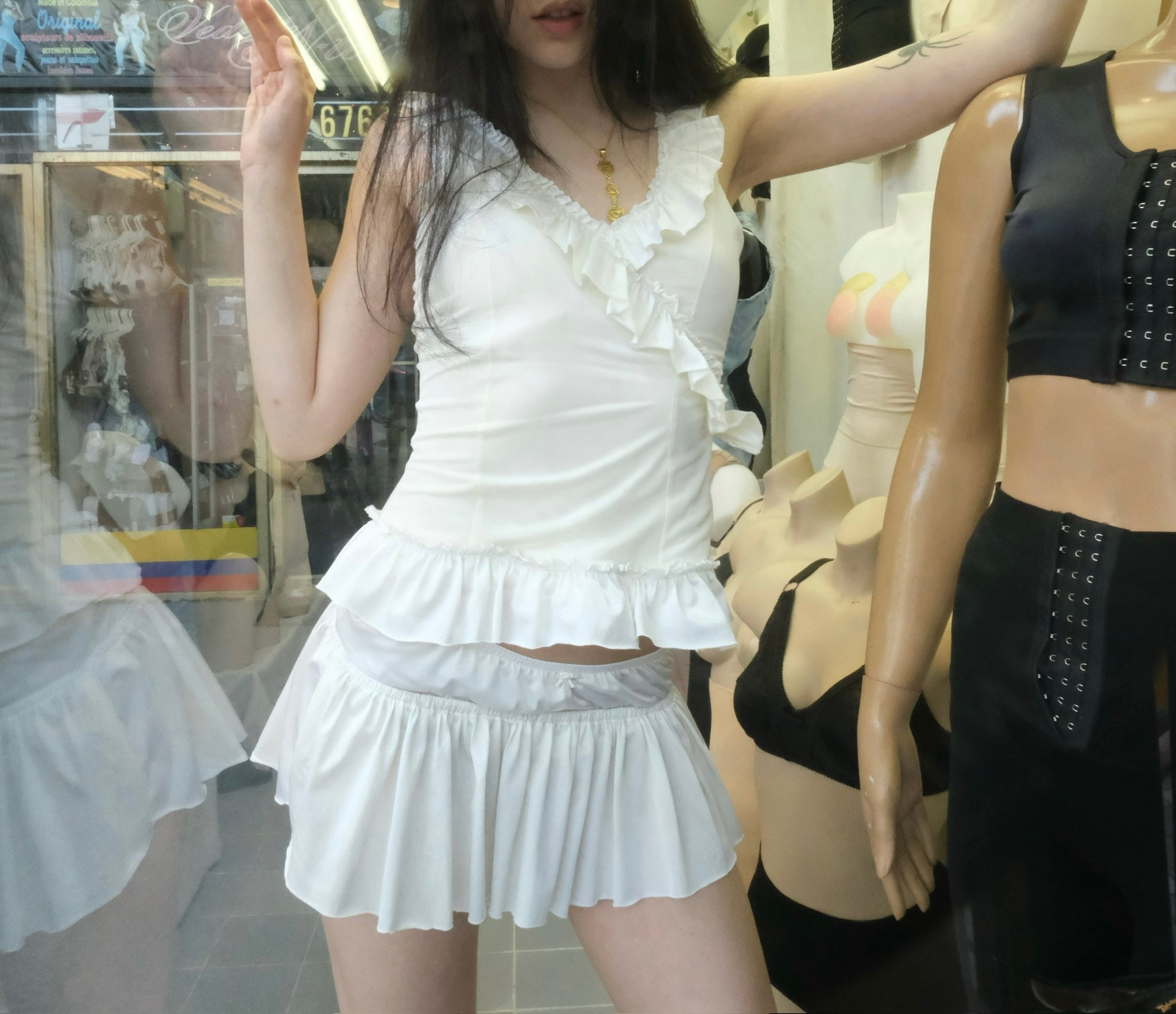 Vanilla Ribbon Micro Skirt (XS-L)