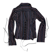 Striped Lace Up Blouse (M)