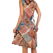 90s Patchwork Print Midi Dress (S)