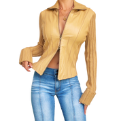 Bebe Leather & Knit Cardi Jacket (XS/S)