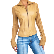 Bebe Leather & Knit Cardi Jacket (XS/S)