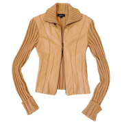 Bebe Leather & Knit Cardi Jacket (XS/S)