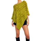 Green Rabbit Fur Poncho (M/L)