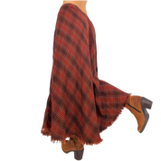 Frayed Plaid Maxi Skirt (XS/S)