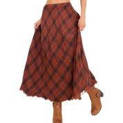 Frayed Plaid Maxi Skirt (XS/S)