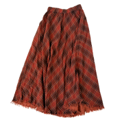 Frayed Plaid Maxi Skirt (XS/S)