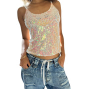 00s baby pink sequin top (S/M)