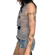 Vintage Sheer Studded Vest (S/M)