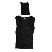 Vintage Sparkly Knit Sleeveless Turtleneck (S/M)