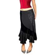 Lace & Velvet Patchwork Skirt (M)