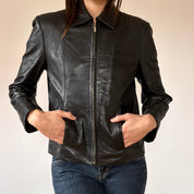 90s Noir Leather Jacket (S)