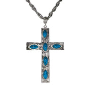 70s Silver Jumbo Cross Necklace