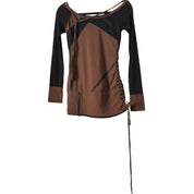 Y2K euro style mesh lace up top (M)