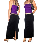 90s Slinky Shimmer Maxi Skirt (S)