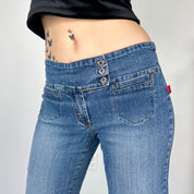 Y2K Pocketless Flare Jeans (Small)