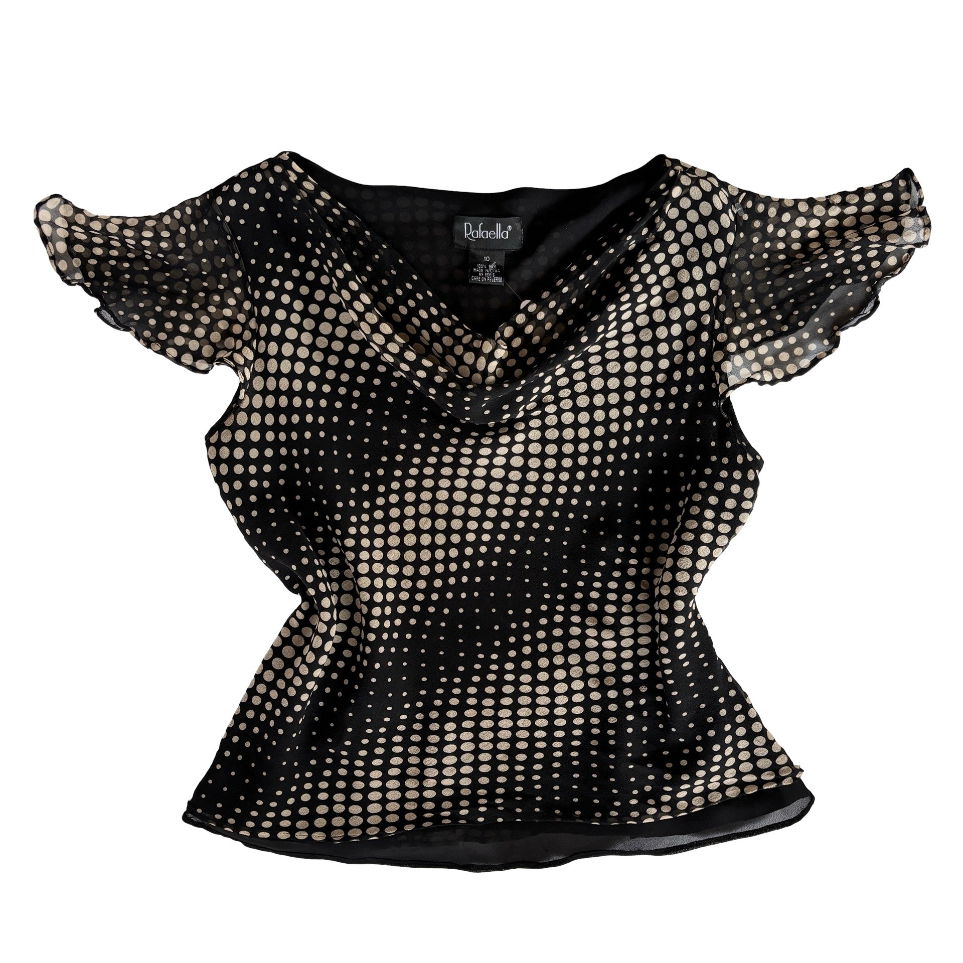 Pure Silk Polka Dot Blouse (M)