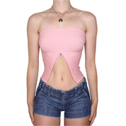 Y2K BEBE Pink Silk Tube Top (XS)