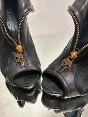 Vintage Alexander McQueen Skull Wing Stiletto Ankle Heels (UK 5 US 7 EU 38)