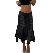 Vintage Italian Polka Dot Mesh Midi Skirt (S)