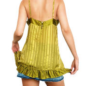 BCBG Green Silk Top (M)