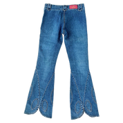 Early 2000s Beaded Sunflower Jeans (XS)