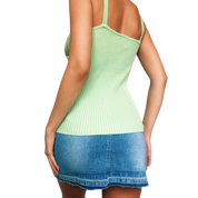 Pistachio Green Brooch Top (S)