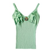 Pistachio Green Brooch Top (S)