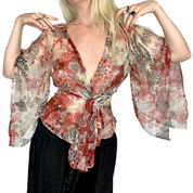 Vintage Kenzo Silk Boho Blouse (M/L)