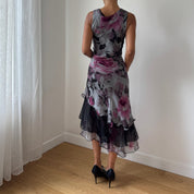 Vintage Italian Mesh Floral Dress (M)