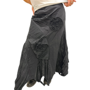 Vintage French Vintage Romantic Gothic Ruffle Asymmetrical Max Skirt (M)