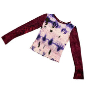 French Y2K Tie Dye Lace Patchwork Long Sleeve (S)
