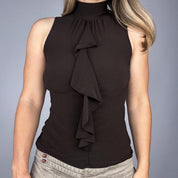 Chocolate Ruffle High Neck Top (S)