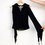 90s Funky Black Collared Top (S)