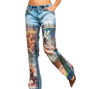 Funky Printed Miss Me Jeans (M)