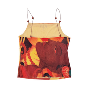 Vintage Vivienne Tam Graphic Mesh Cami Top (S)