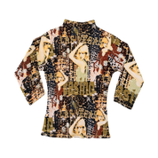 Textured Graphic Mockneck Top (S/M)