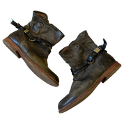 Vintage Airstep AS.98 Slouch Pirate Buckle Moto Ankle Boots (US 8)