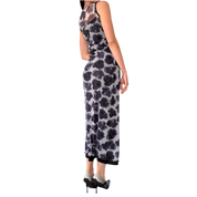 90s Mesh Rose Maxi Dress (M)