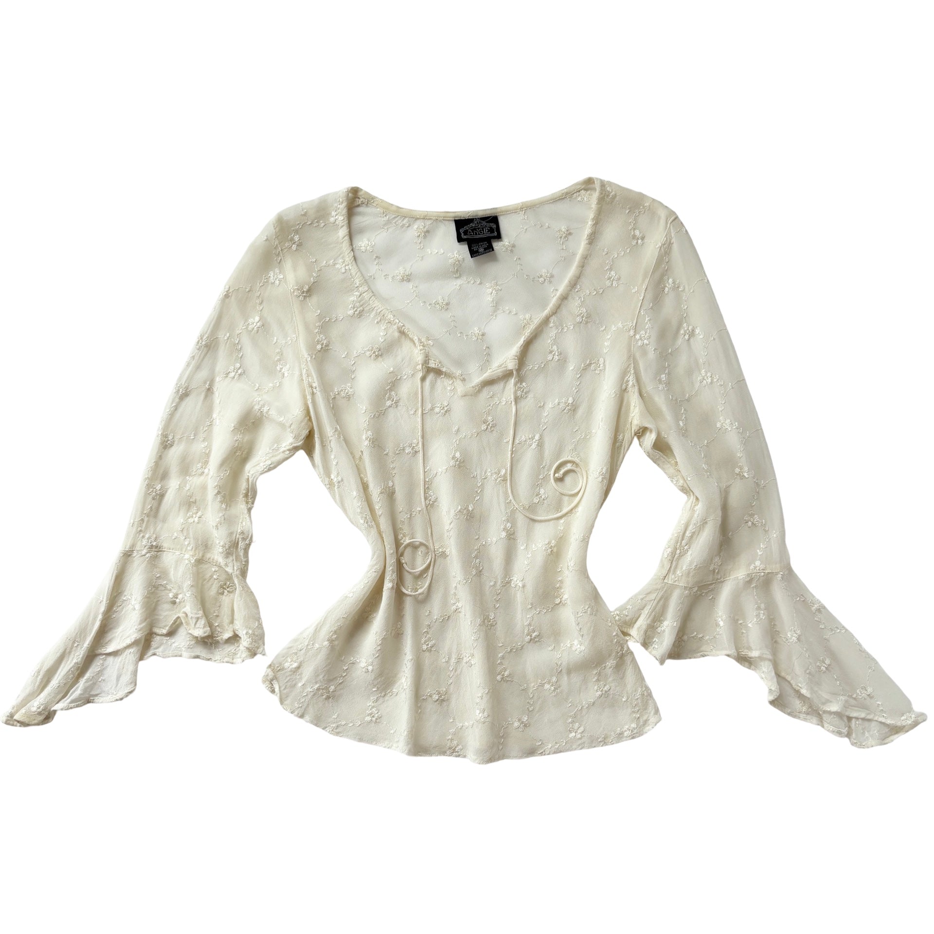 90s Ivory Bell Sleeve Top (M)