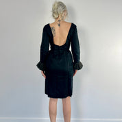 1950s 2-Piece Dress with Ruffle Vest (XS)