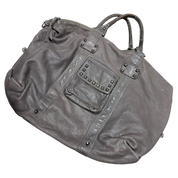 Vintage IKKS Studded 2010s Oversized Leather Bag