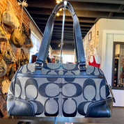 Black and gray coach shoulder bag