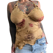 Y2K floral halter top (M/L)