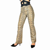 90s Genuine Leather Snakeskin Flares (S)