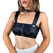 90s Harley Davidson Leather Crop Top (M)