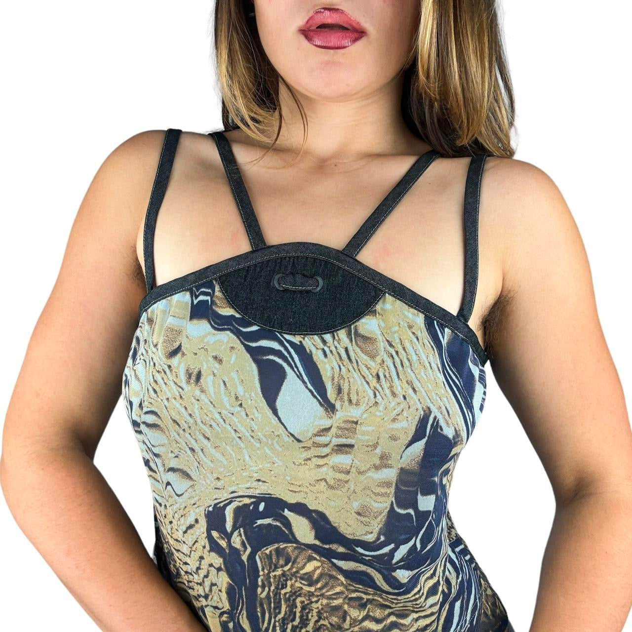 Y2K Strappy Cutout Abstract Tank (L)