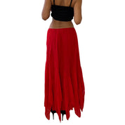 Vintage Red Mesh Maxi Skirt (S)