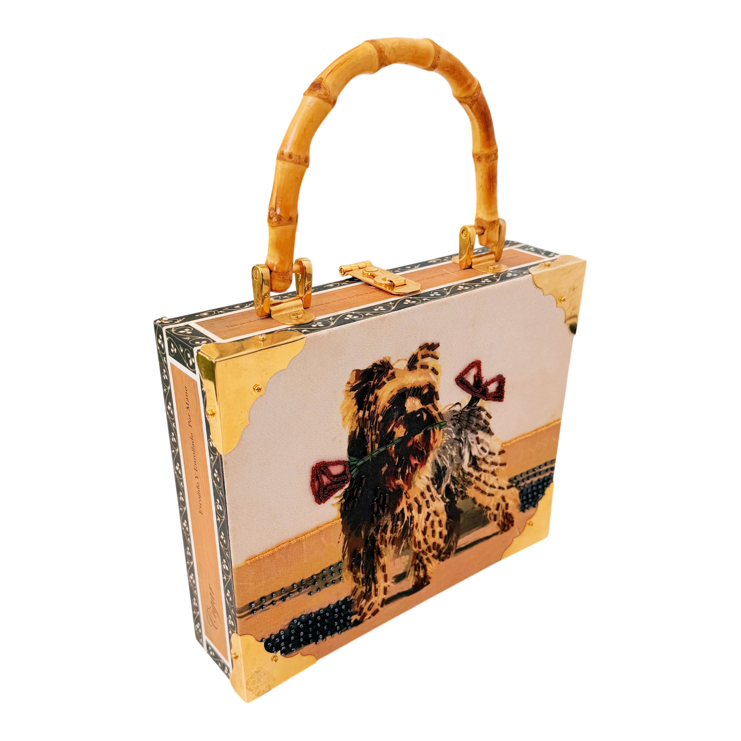 Beaded Terrier Box Purse
