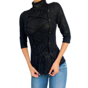 Vintage Sparkly Lace Up Top (XS)