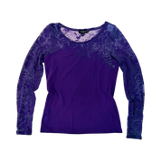 Etro Sheer Purple Mesh Burnout Top (M)